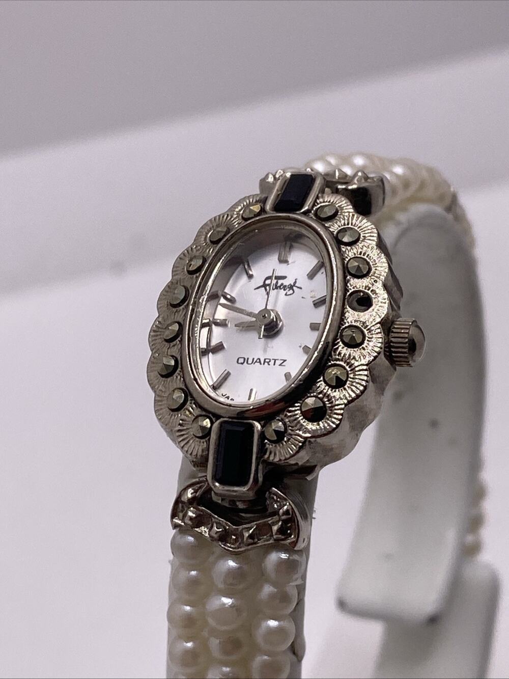 Vintage Faberge Womens Beaded Watch Works New Battery